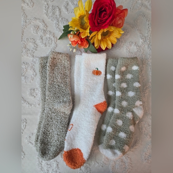 Fuzzy Fall Socks - Set of 3 *NWOT* - Picture 1 of 5
